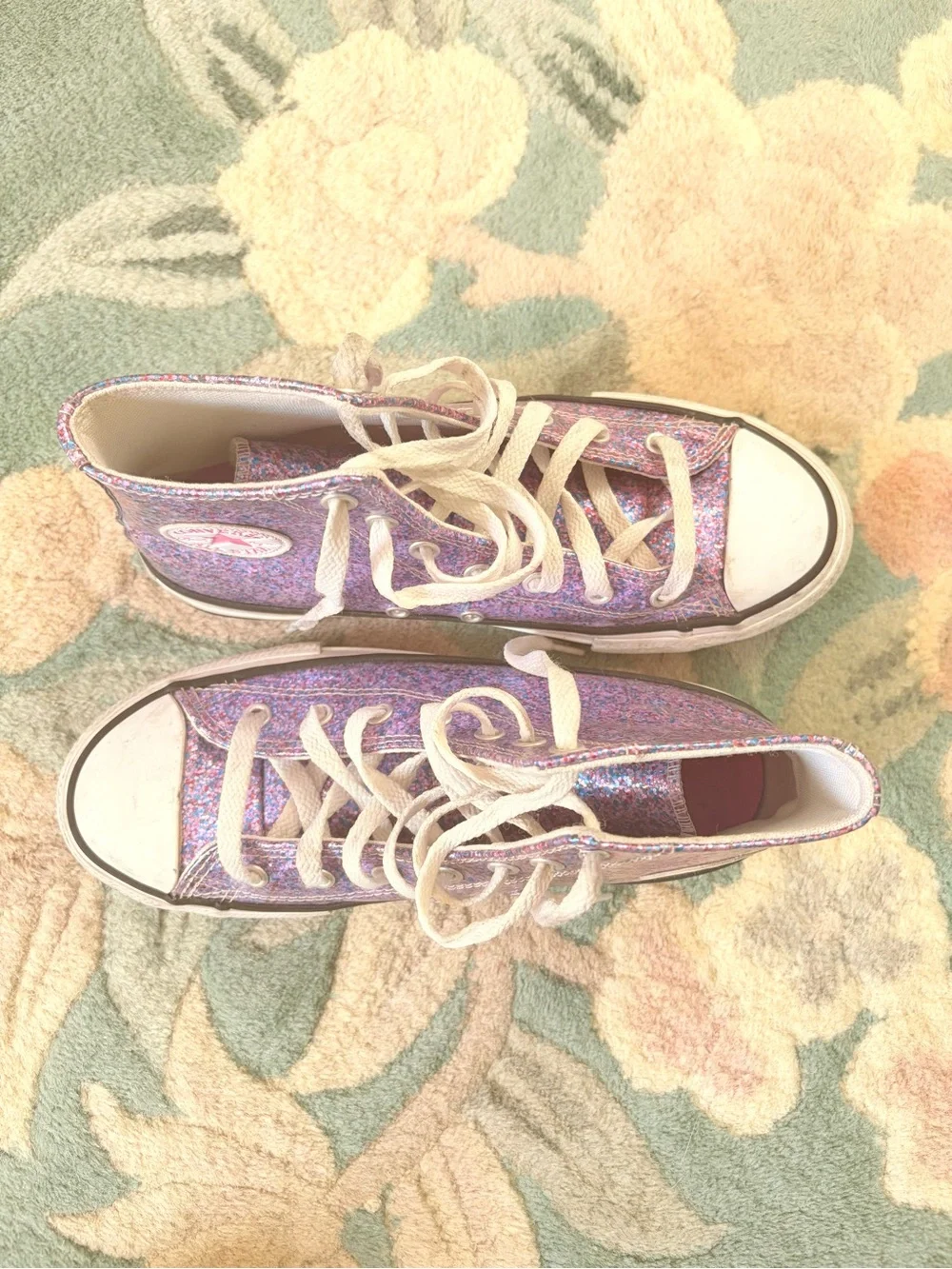 Converse High Top Sneakers - Pink Purple Glitter - Picture 2 of 4